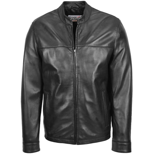 Boys Leather Bomber Jacket with Detachable Collar Liam Black – House of  Leather