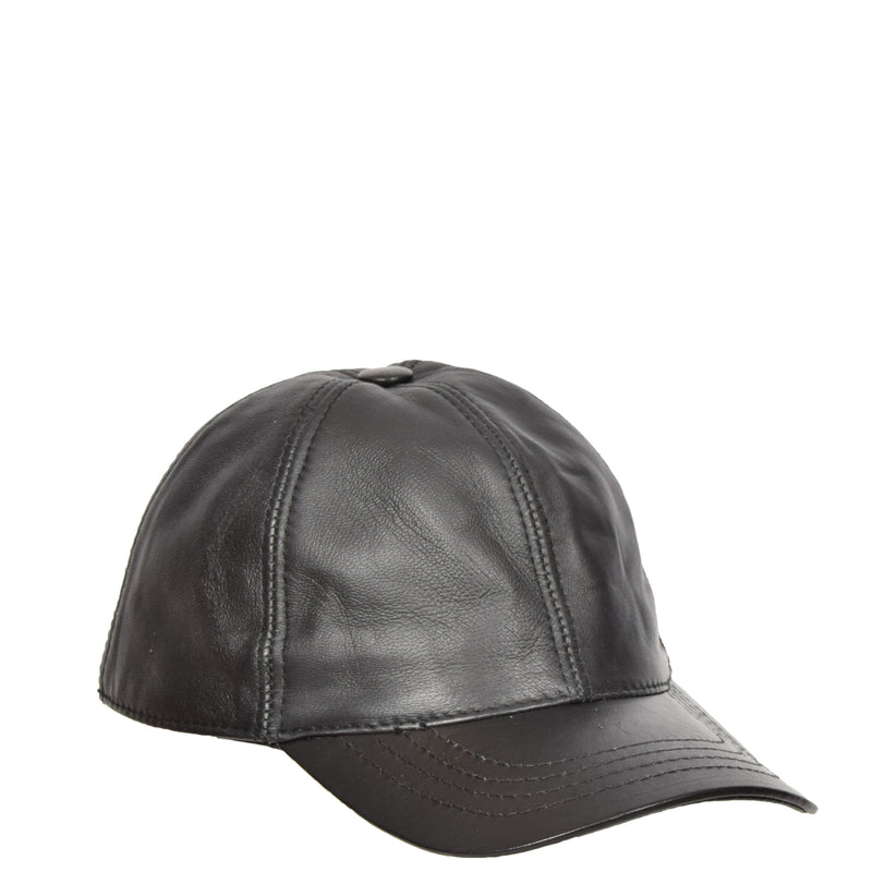 Classic Leather Baseball Cap Black | House of Leather