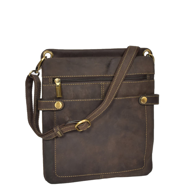 Mens Large Size Leather Sling Bag Brown | House of Leather