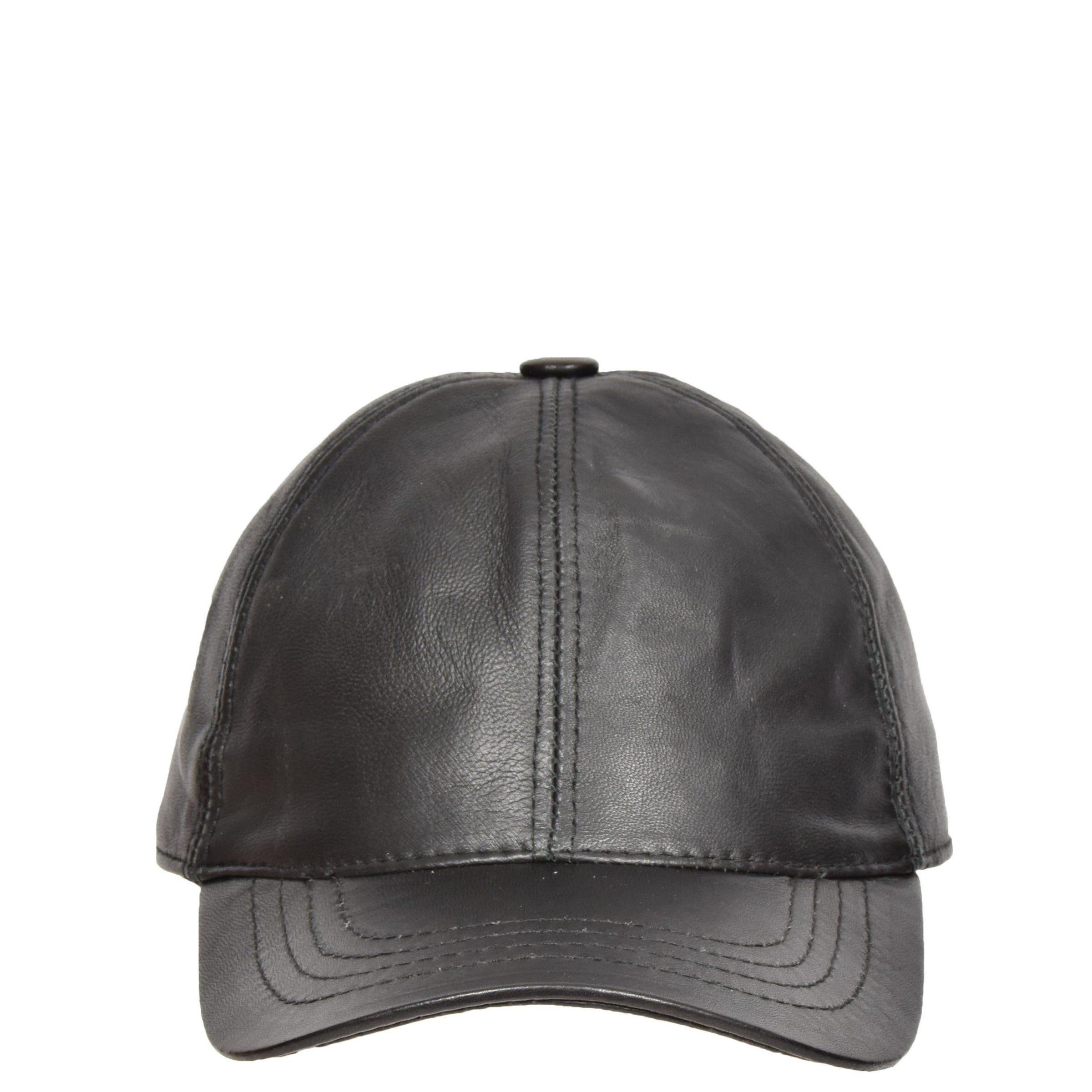 Classic Leather Baseball Cap Black | House of Leather