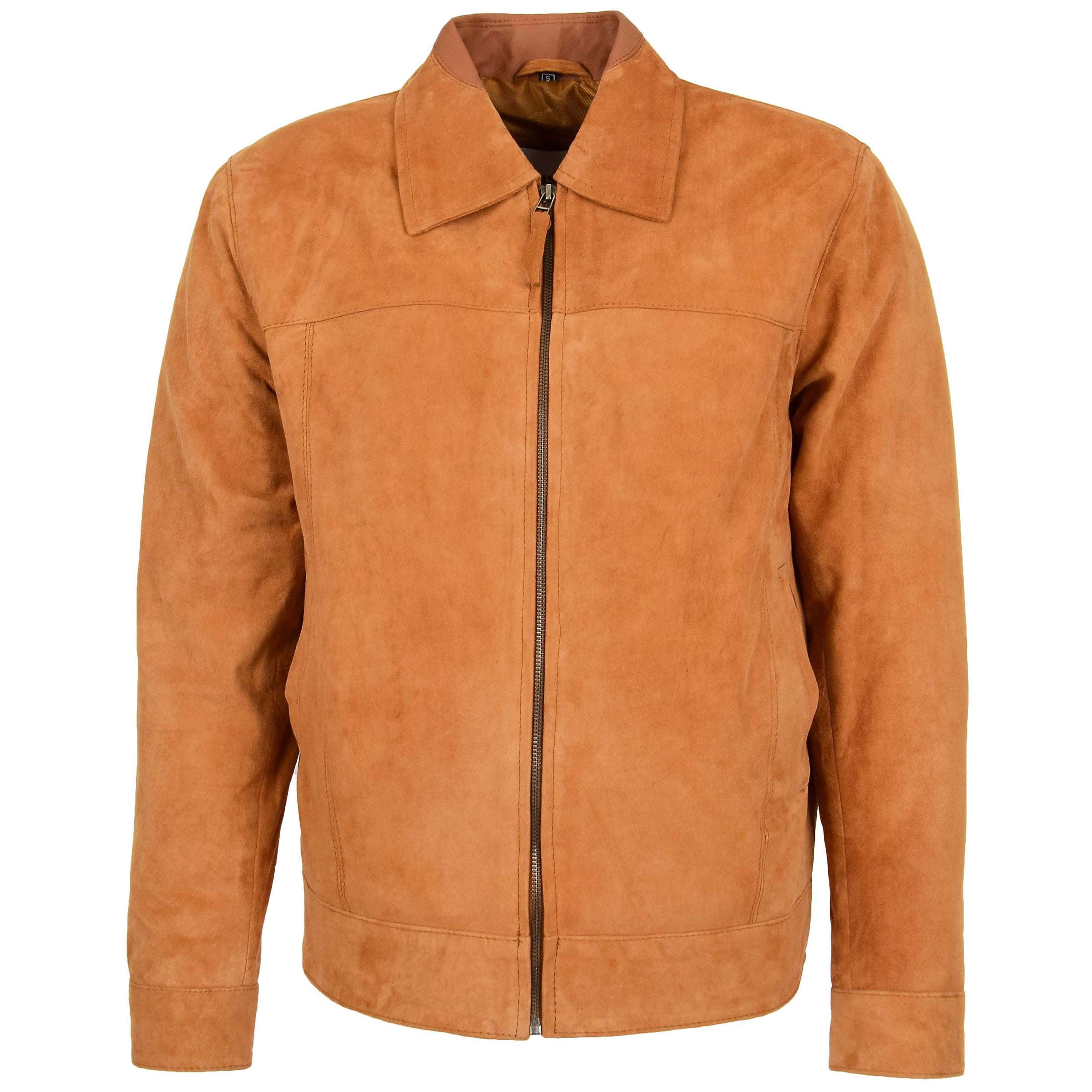 Mens Exclusive Goat Suede Harrington Jacket Tan | House of Leather