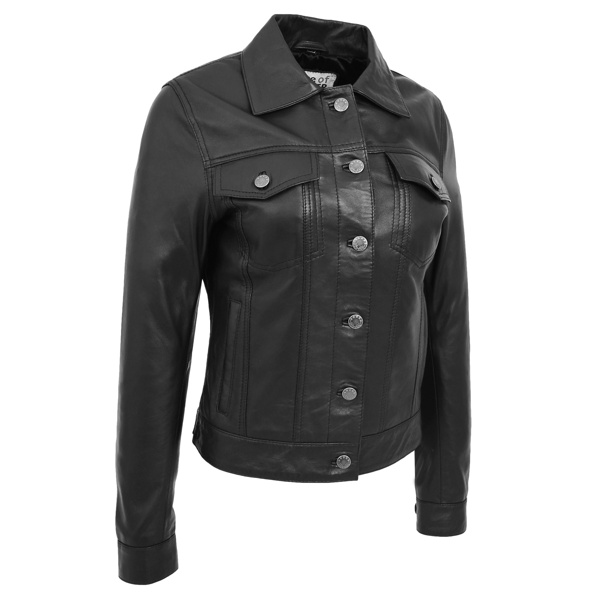 trucker style leather jacket