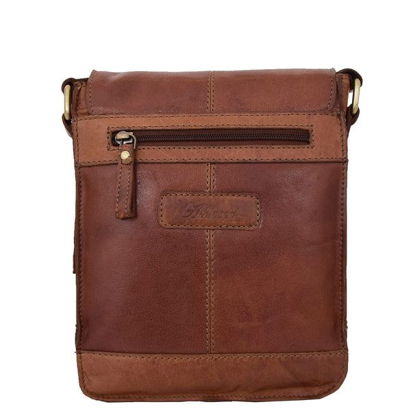 Mens Leather Cross Body Flight Bag Tan | House of Leather