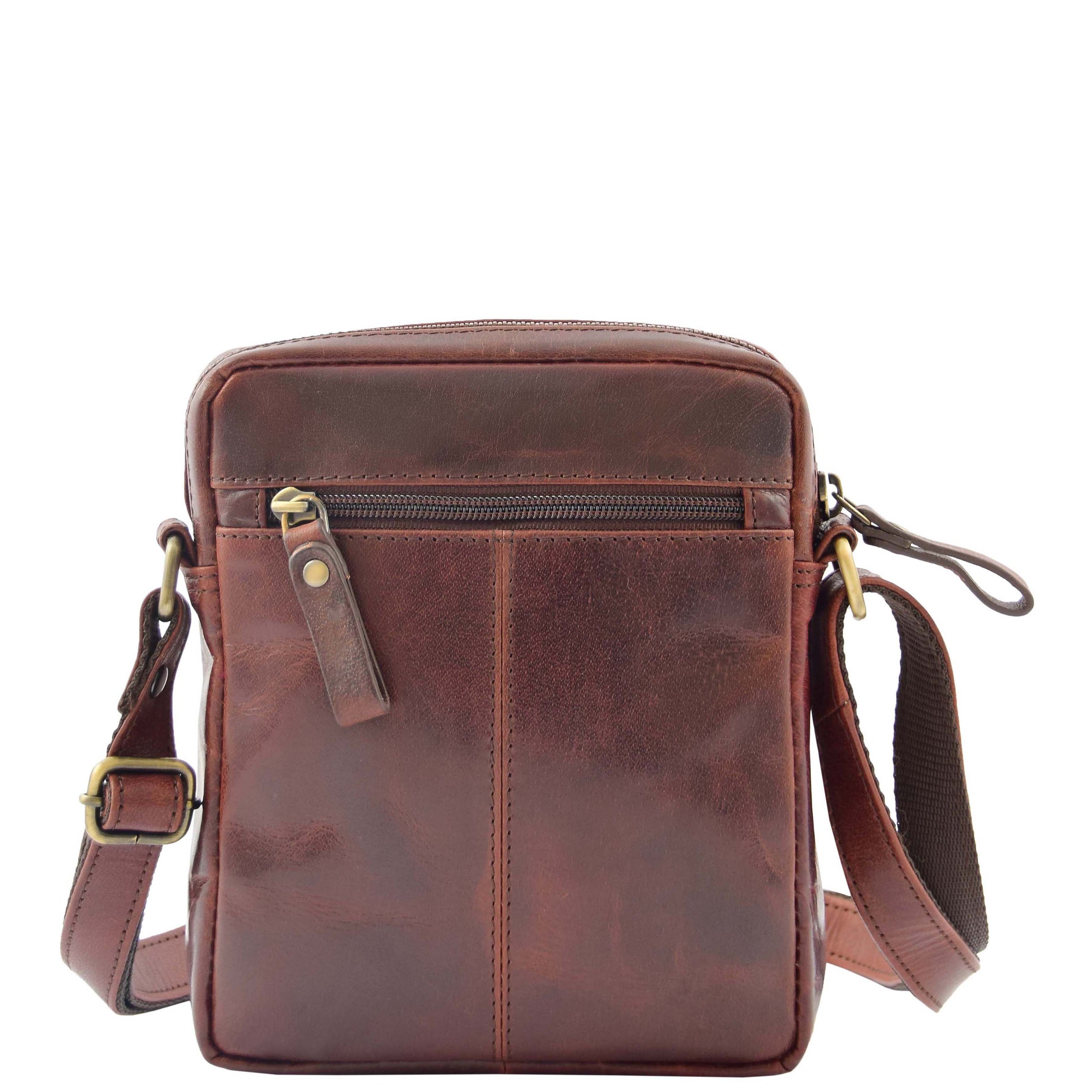 Mens Leather Cross Body Flight Bag Brown | House of Leather