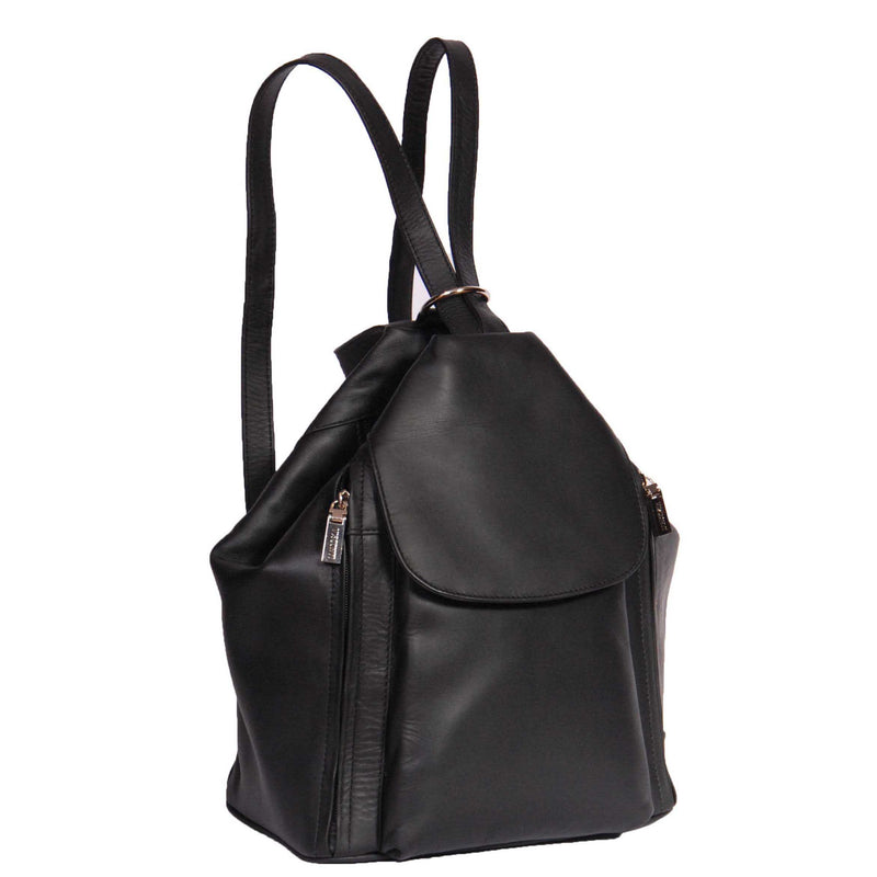 black leather backpack womens
