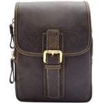 Mens Trendy Smart Crossbody Bag Genuine Leather Messenger Lucas Brown 5