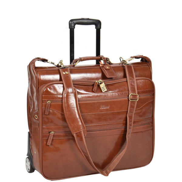 Exclusive Leather Wheeled Holdall Chestnut Tan | House of Leather