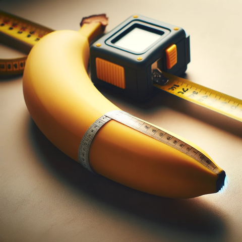 banana and measuring tape