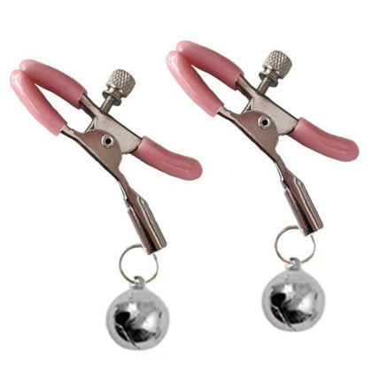 a pair of nipple clamps with bells