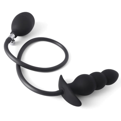 black inflatable anal massager