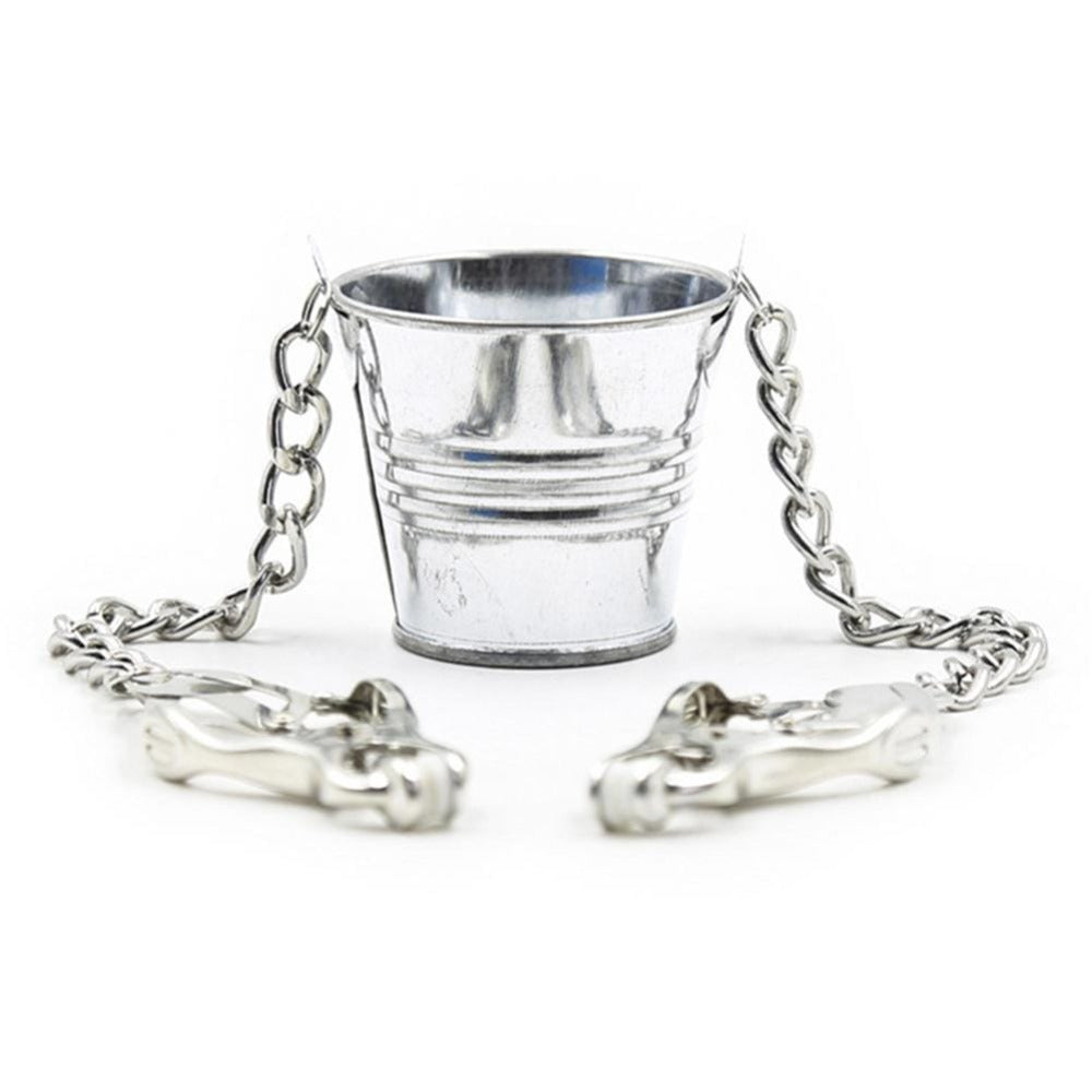 butterfly nipple clamps with chains and bucket