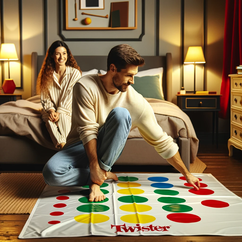 a couple playing twister