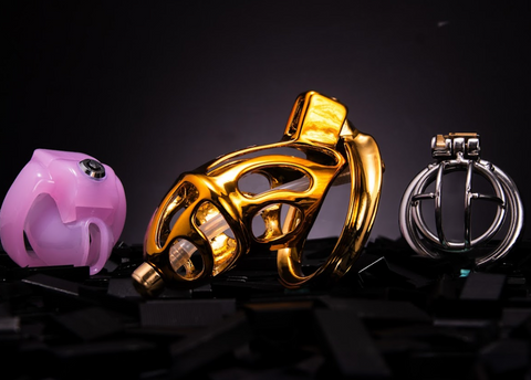 chastity cages in different materials