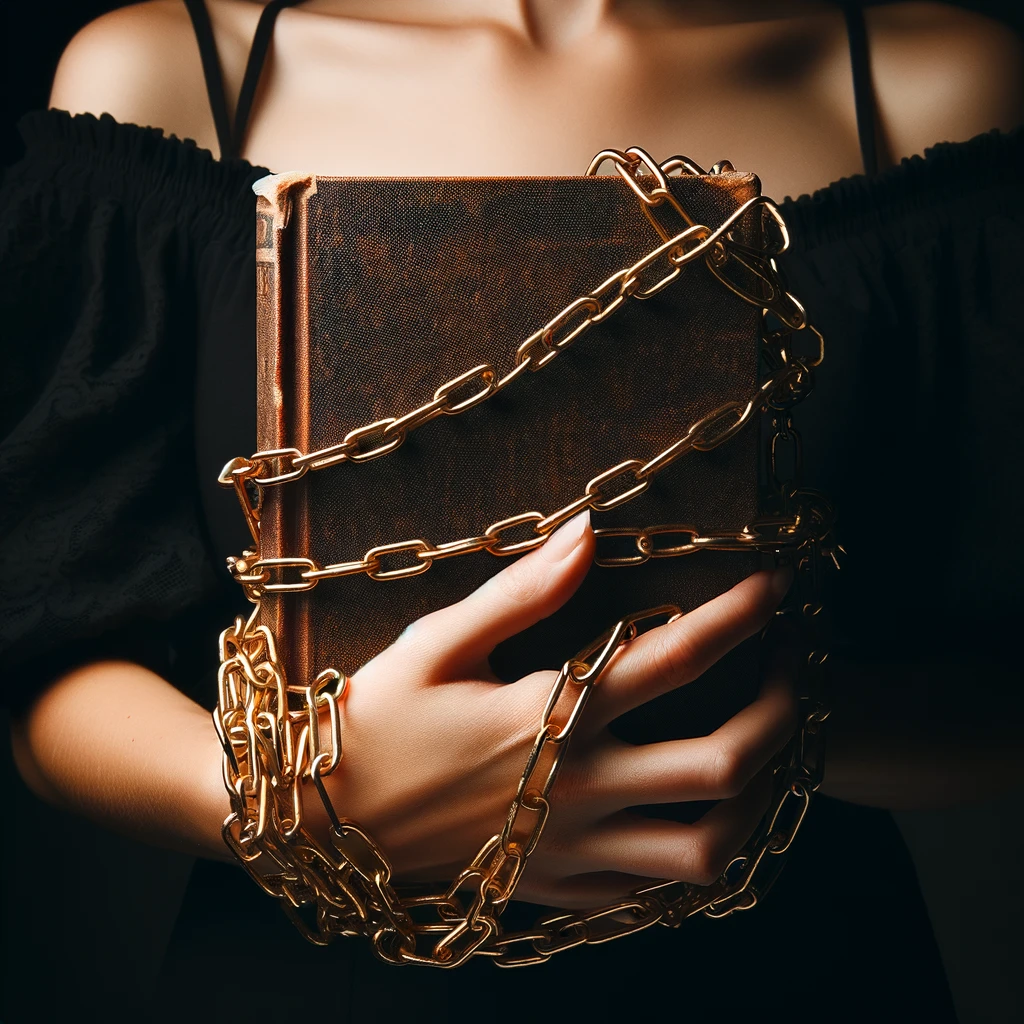 A book covered with chains