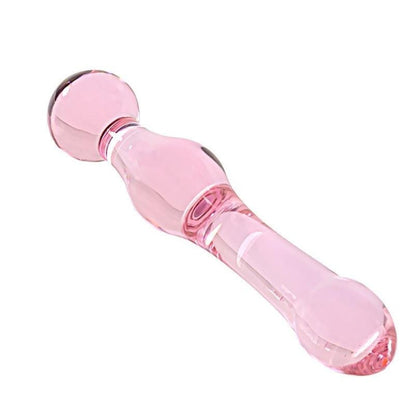 glass double ended pink wand