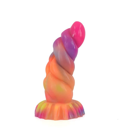 glowing ribbed monster dildo