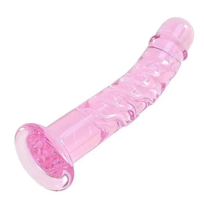 pink glass anal dildo