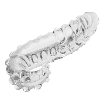 textured transparent glass tentacle anal dildo