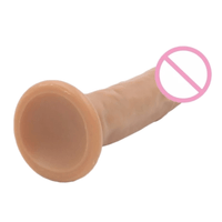 Flexible Thin Silicone Dildo With Suction Cup