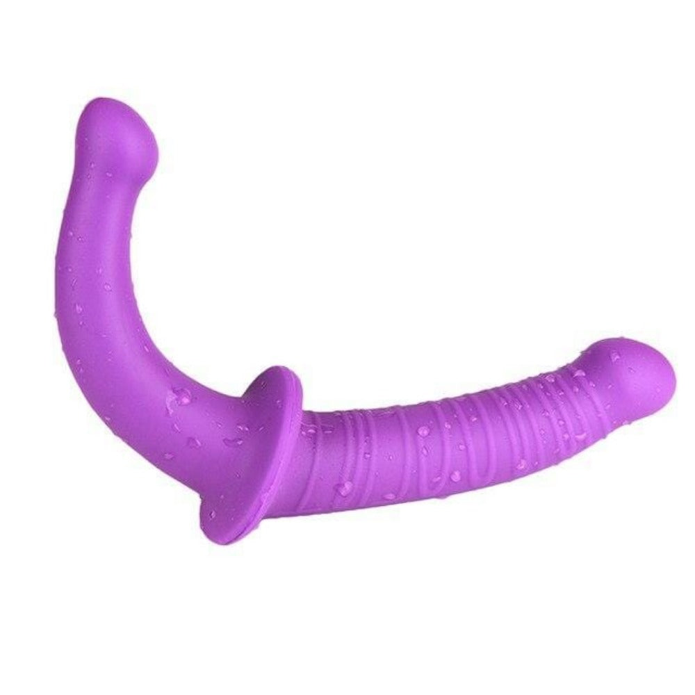 purple strapless strap on