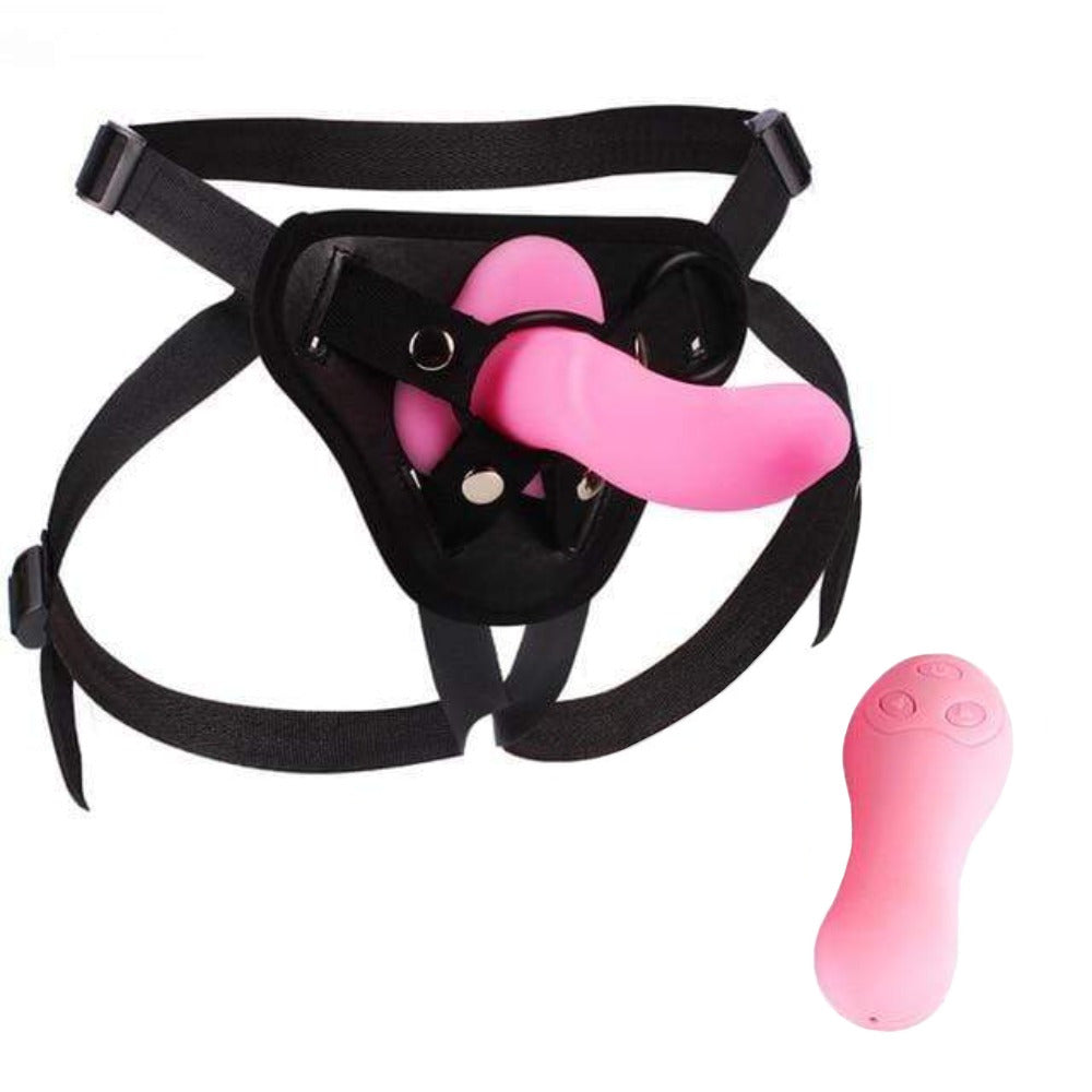 strap on with pink dildo