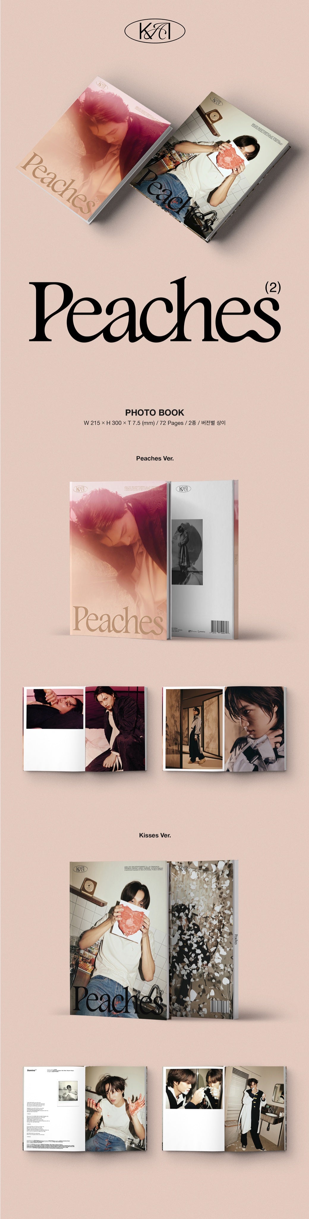 KAI 2do Mini Album - Peaches (Versión Photobook A (Peaches) y B (Kisses))