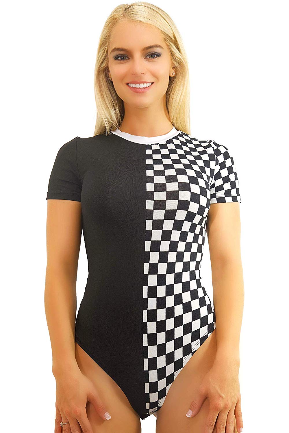 checkerboard bodysuit