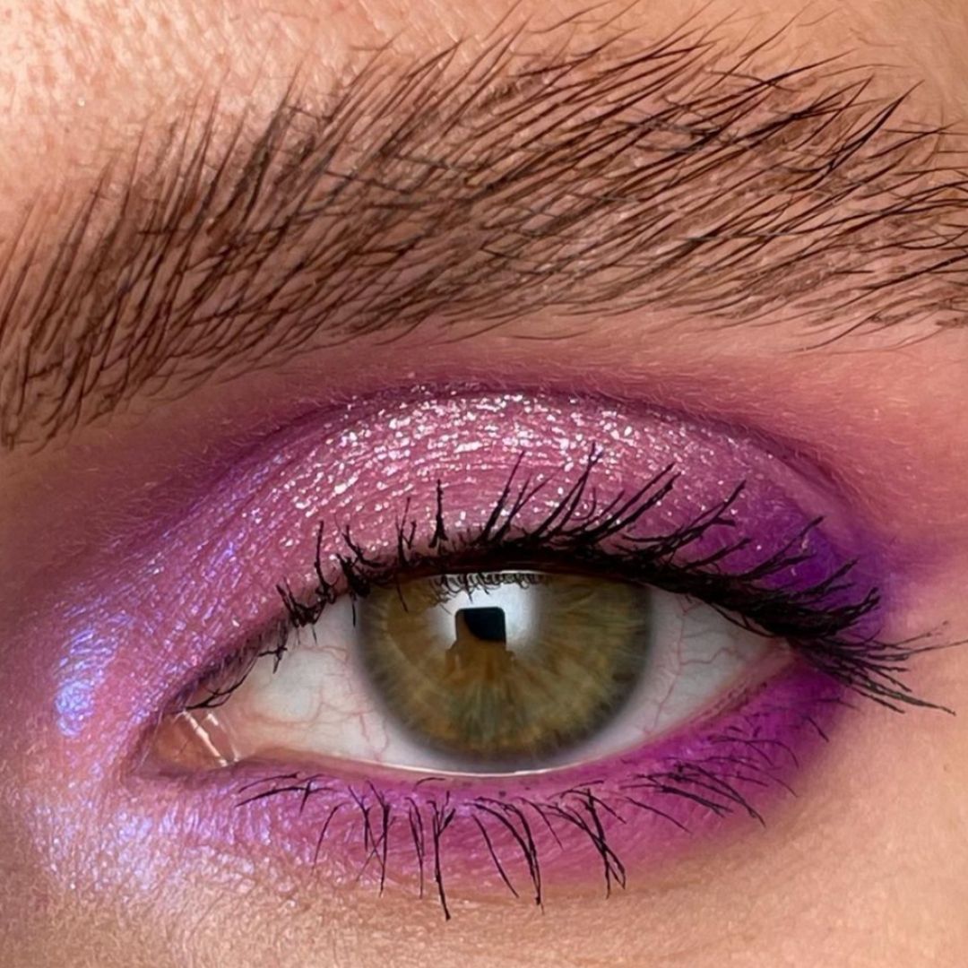 woman wearing Aura Glow Glitter Pigment 