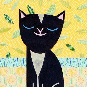 Black Cat Sitting Pretty Print Kate Endle