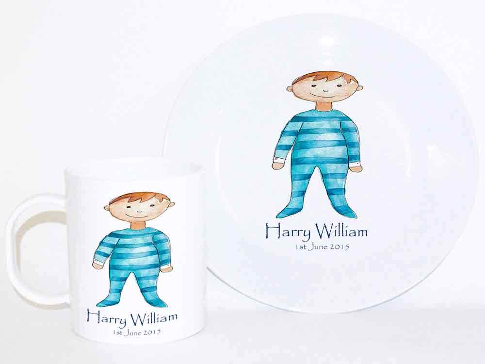 baby boy plate set