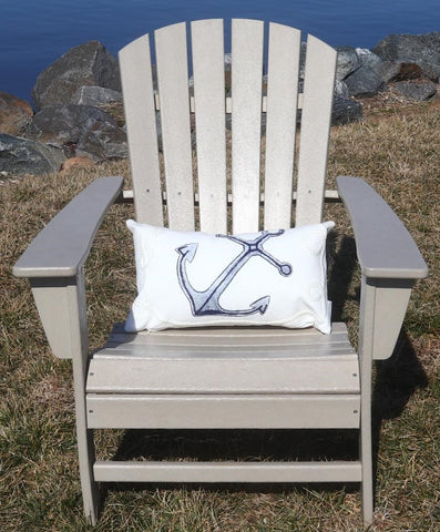 Anchor White Lumbar Indoor Outdoor Pillow