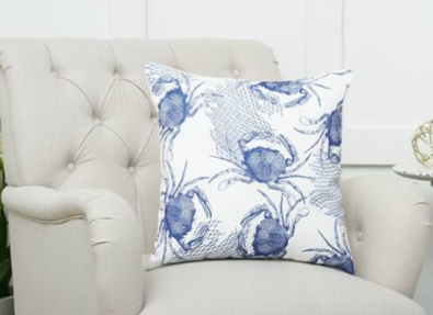 Blue Crab indoor/Outdoor Printed Pillow