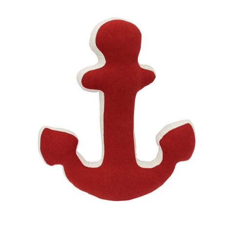 Red Anchor Shaped Cotton Pillow