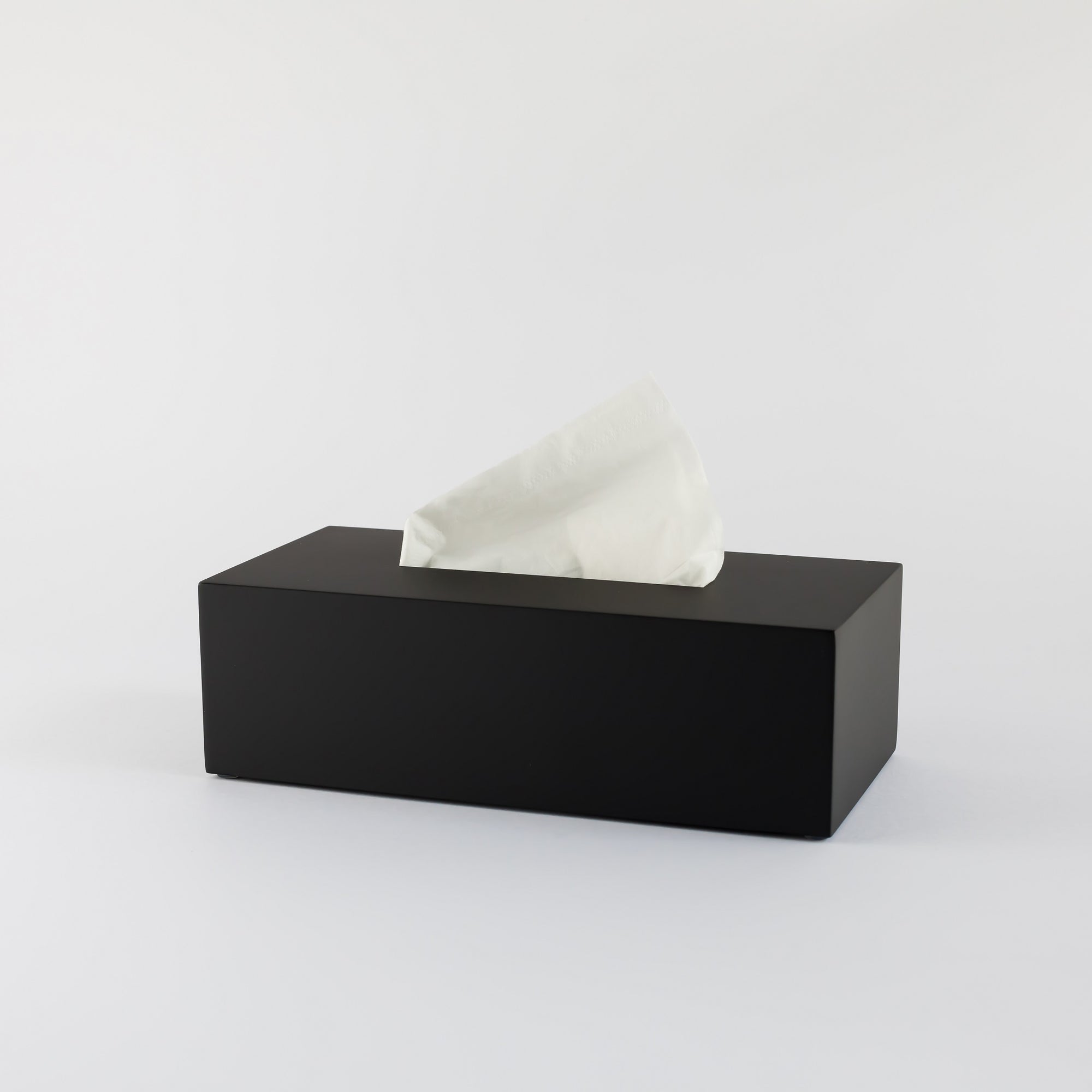 black tissue holder box