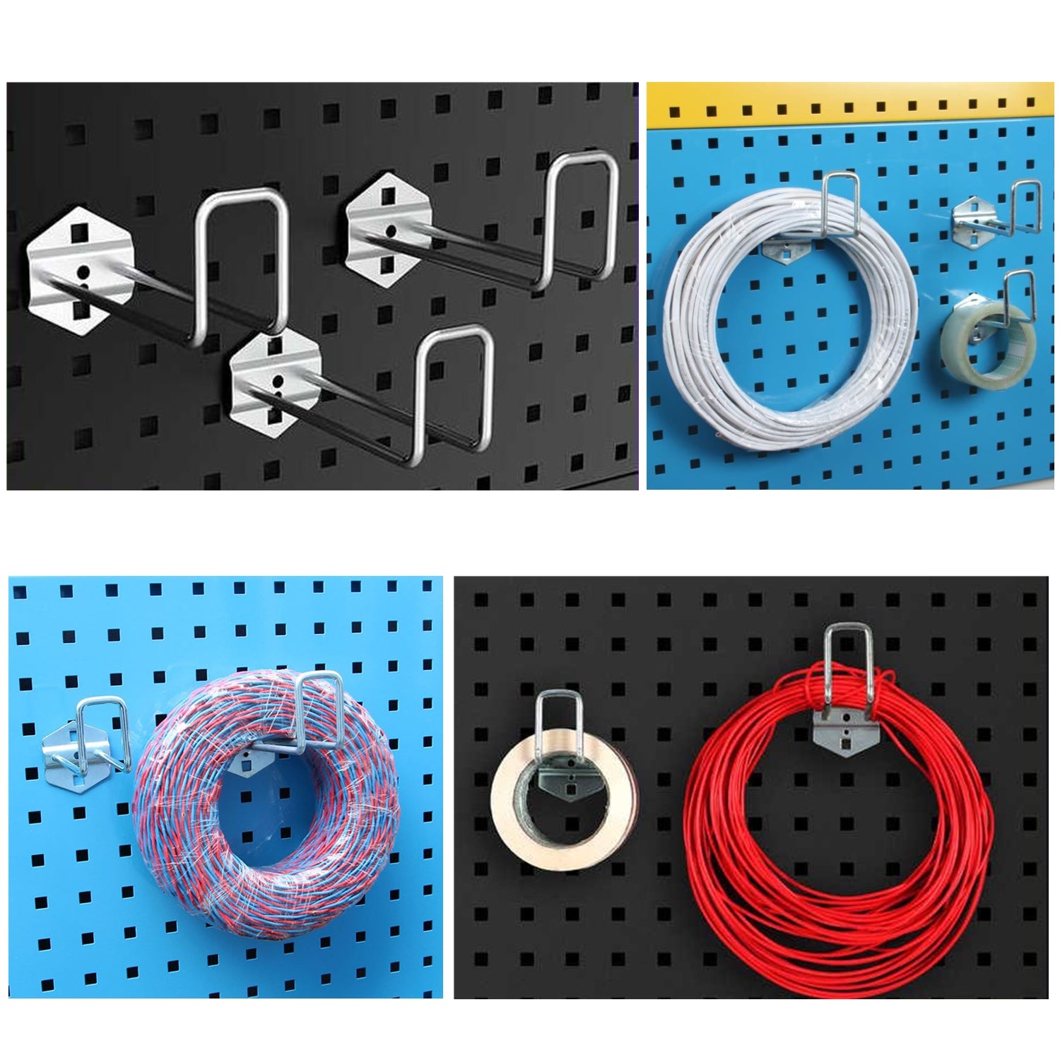 Heartdeco Steel Pegboard Accessories - 4Pcs Wire Hook