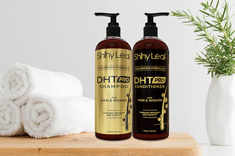 •	The DHT Pro set is specially formulated to combat hair loss by blocking dihydrotestosterone (DHT), a hormone linked to hair thinning.