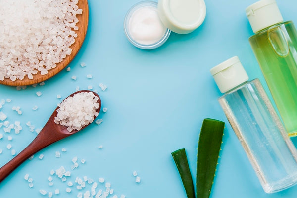 Salt for exfoliation and cleansers