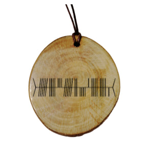 Your Name Engraved Ogham Old Irish Rune Personalised Wood Necklace