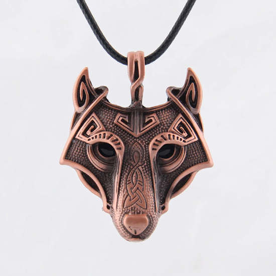 Wolf Head Norse Necklace - Fenrir Norse - Magnolia Mountain Jewelry