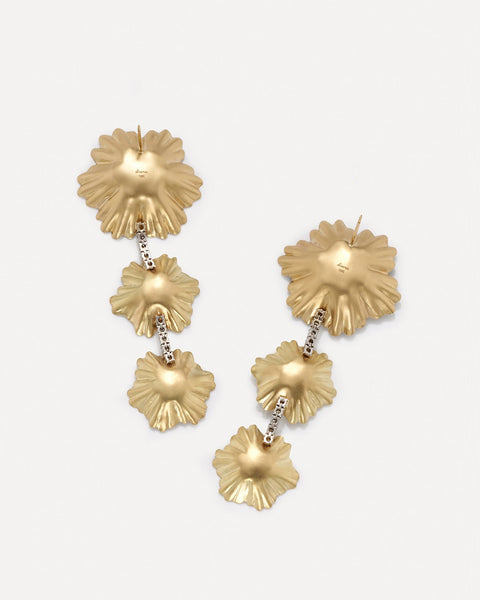 Super Bloom Flower Drop Earrings Diamond 18K Gold – Irene Neuwirth