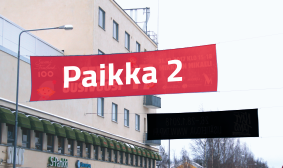 Mainospuu Maaherrankatu banderolli paikka 2