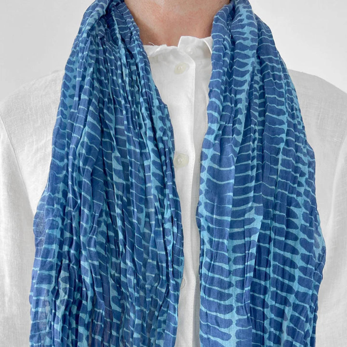 Wall Cotton Scarf in Blue
