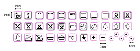 Oven Decals & Symbols