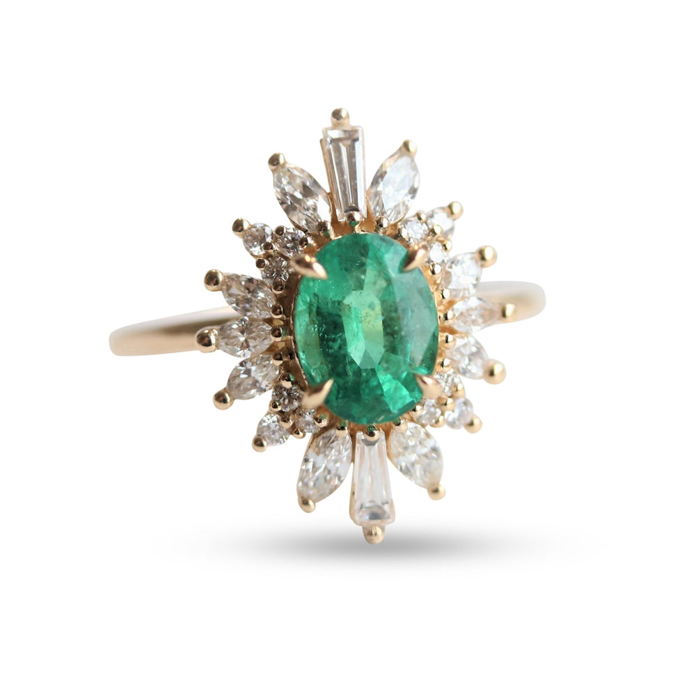 Liana |  Oval Emerald Halo Ring