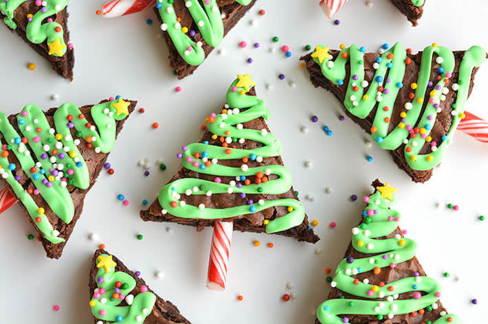 Christmas tree brownies