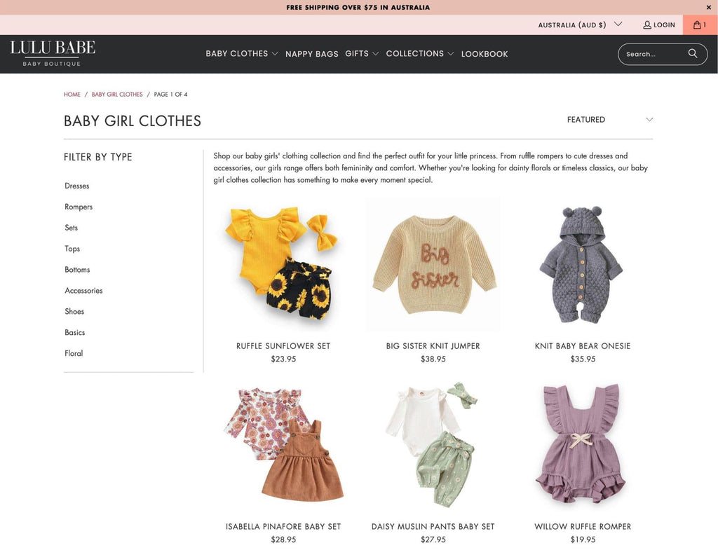 Adorable baby girl clothes from Lulu Babe