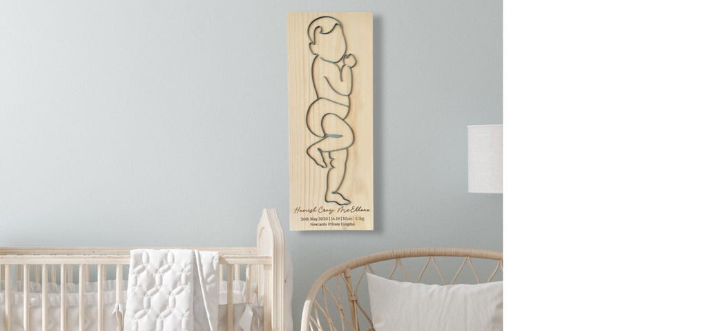 Life size baby birth plaque with all baby's important birth details