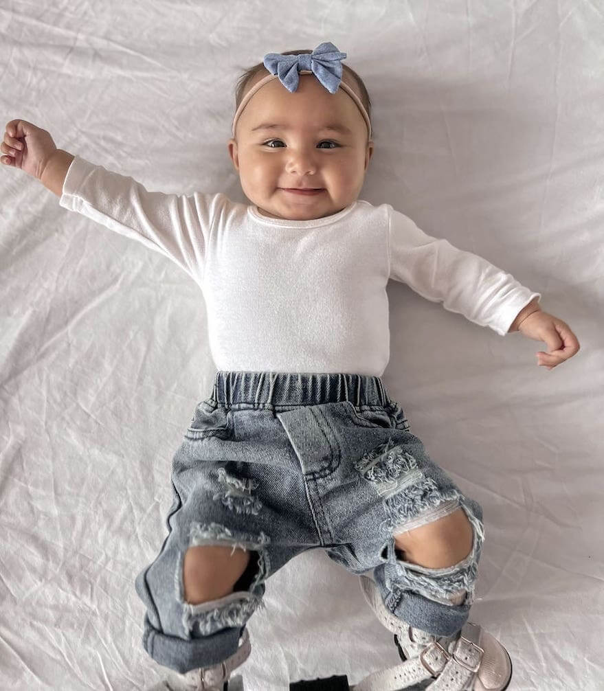 Polka Dot Denim Set  Trendy Baby & Toddler Girl Outfit