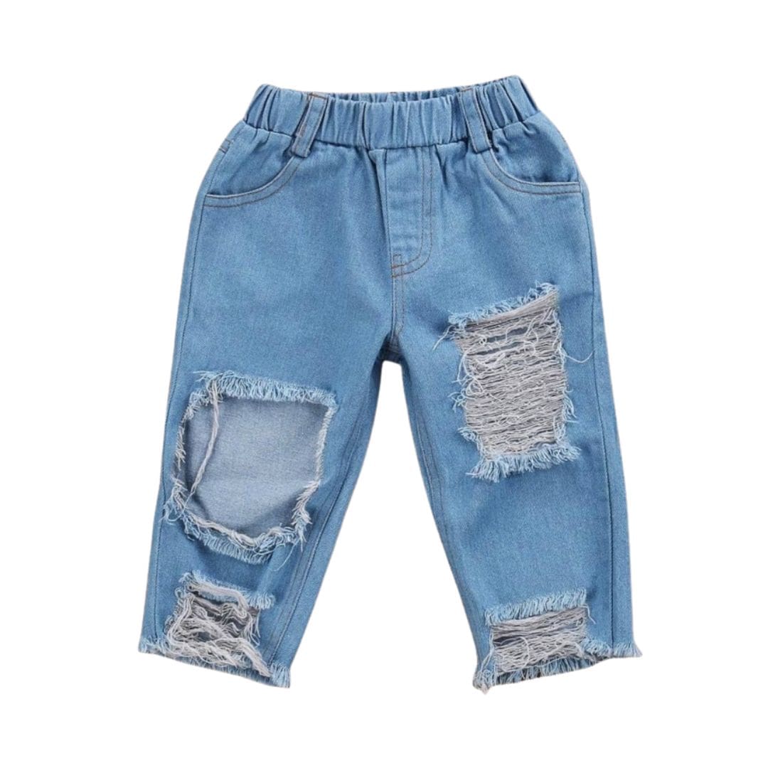 Baby Girls or Boys Ripped Jeans, Distressed Toddler Jeans, Unisex