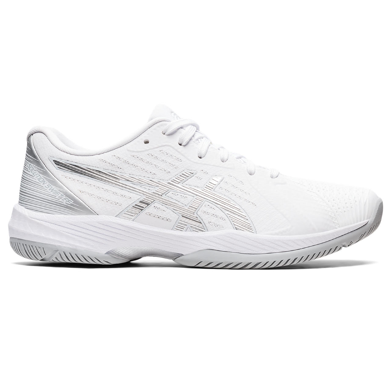 Asics Solution Swift FF Women's Tennis Shoe (White/Silver) | RacquetGuys.ca